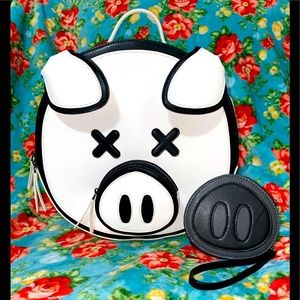 Shane Dawson White Pig Backpack & Black Pig Wallet Set NEW⭐️